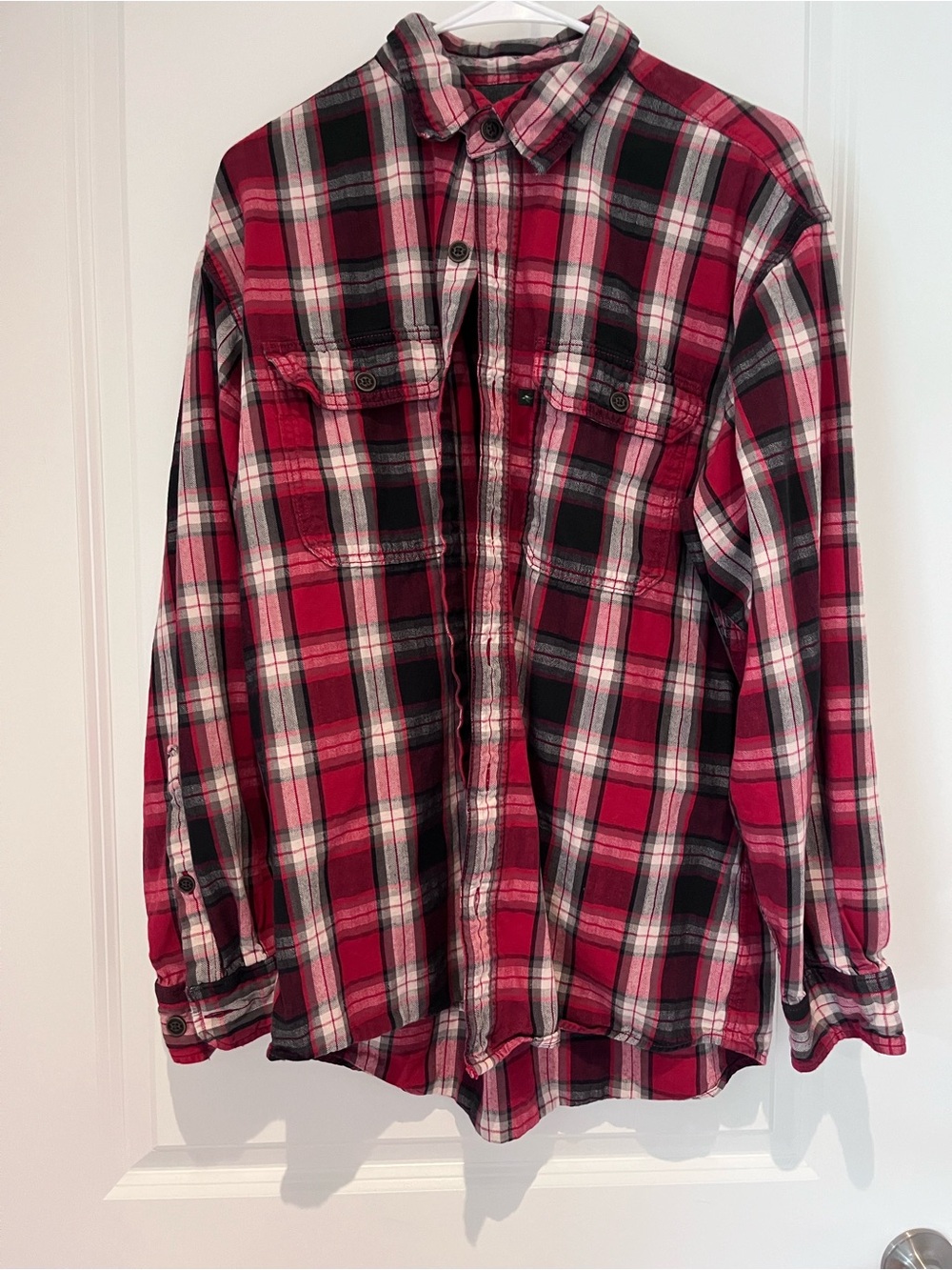RedHead Red Black and White Plaid Button-Down Shirt
